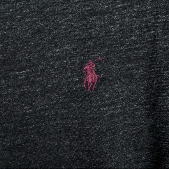 Polo Ralph Lauren Dark Gray Long Sleeve Pony Tee Large‎ Custom Slim Fit - Picture 3 of 6